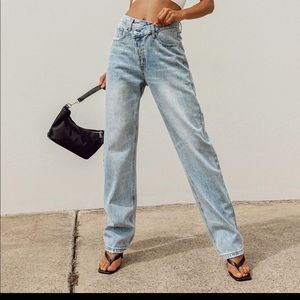 Princess Polly Holly Asymmetric Straight leg jeans